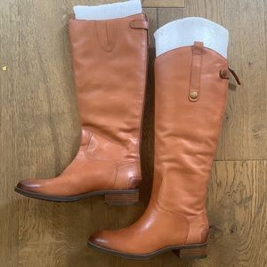 Sam Edelman whiskey brown Penny Riding Leather Boots 6.5 brand new
